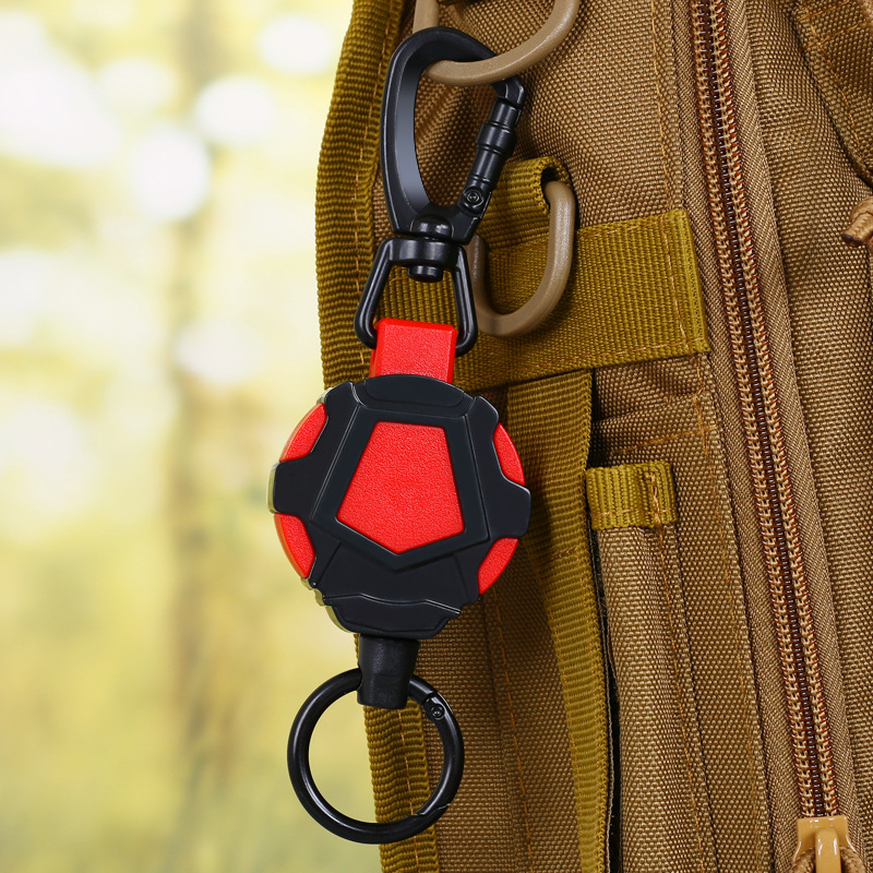 Picture of Autumn Rain Easy Pull Telescopic Buckle Wire Rope High Rebound Telescopic Keychain Hanging Ring Anti-lost Anti-theft Buckle Metal Quick Loading Ring