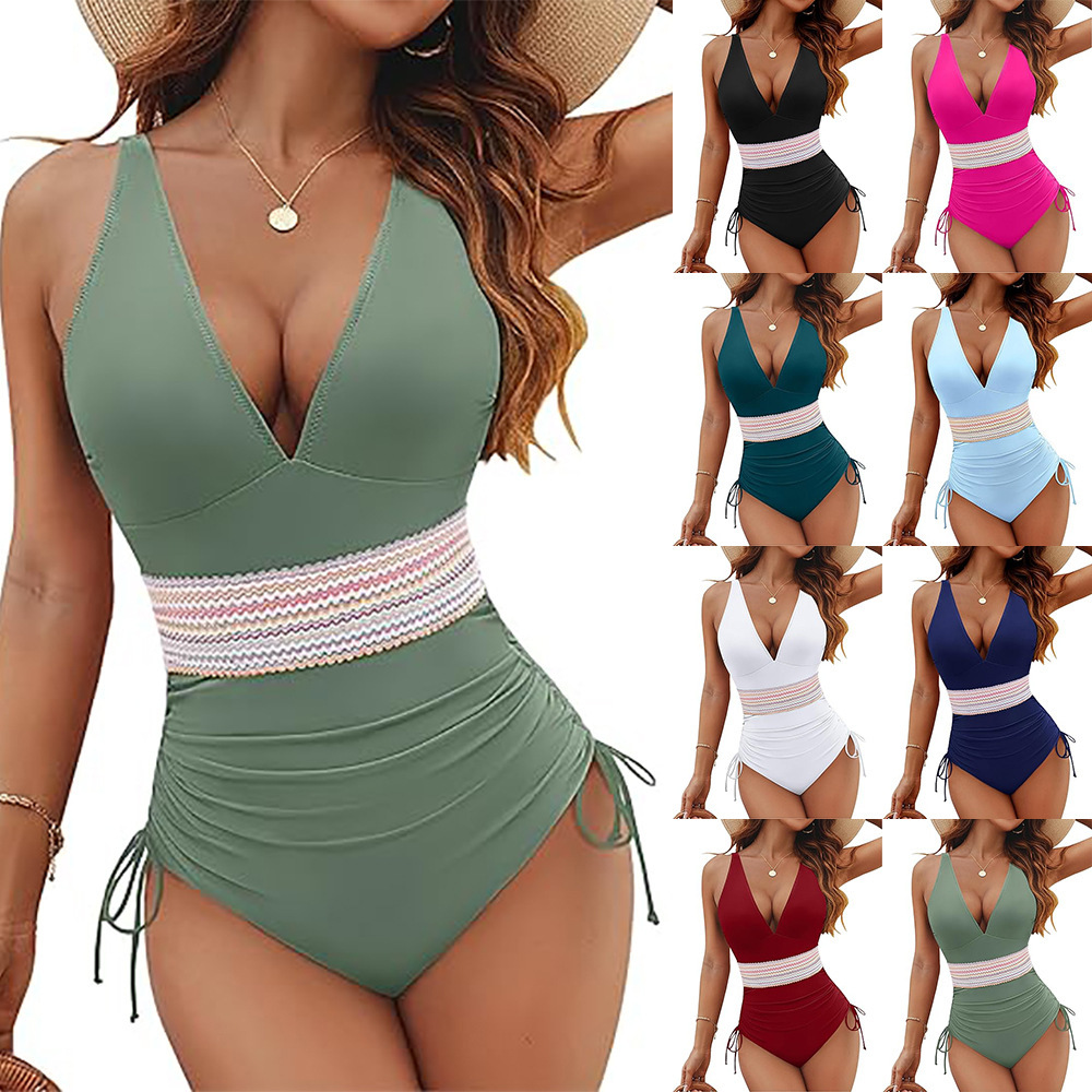 European and American Foreign Trade New Cross-border Swimsuit Women's Tight Sexy High Waist Amazon Hot Swimsuit Women's Bikini