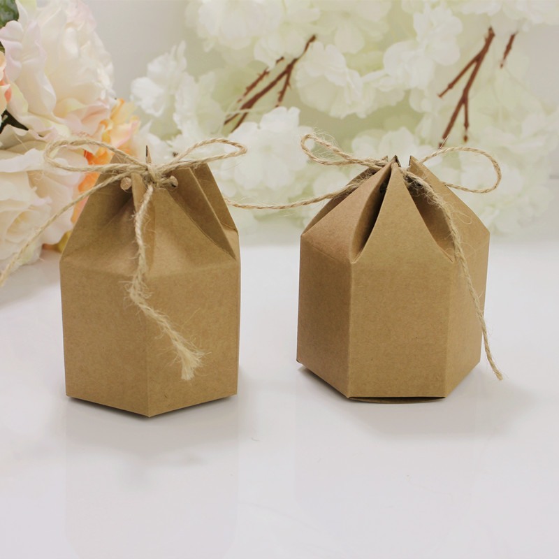 Picture of Exquisite and Creative Wedding Candy Box, Hexagonal Forest Gift Box, Wedding Souvenir, Egg Hexagonal Packaging Box