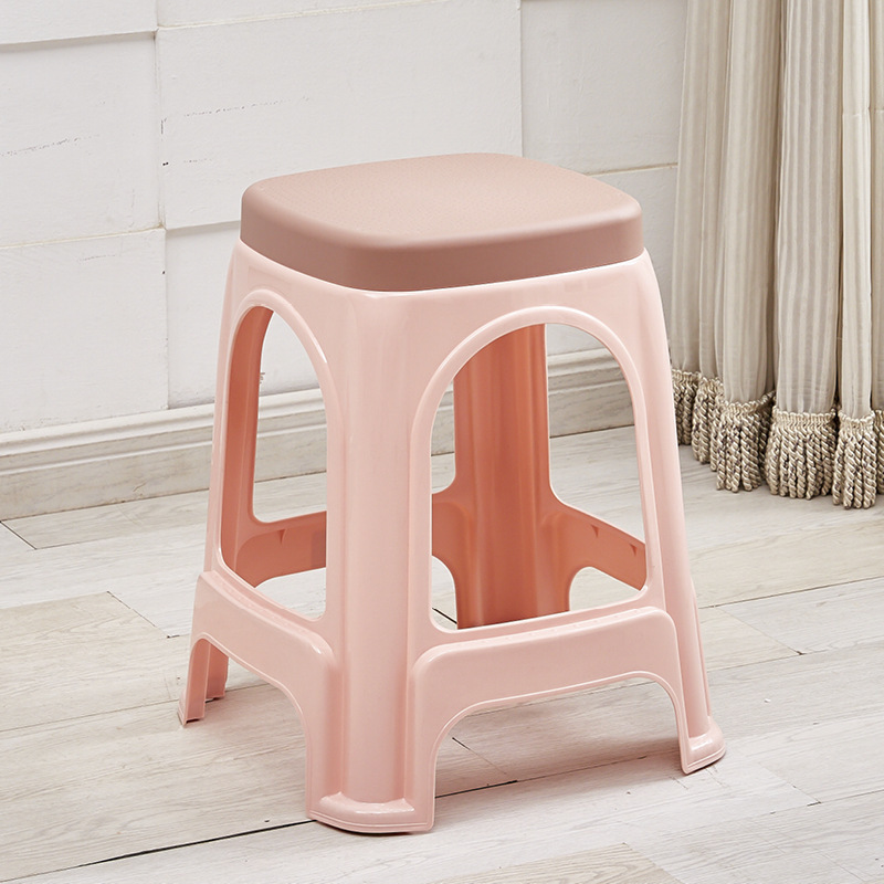 Picture of Plastic stool home thickened living room dining table Deng Zishuo material square bench chair simple cooked rubber small stool high stool
