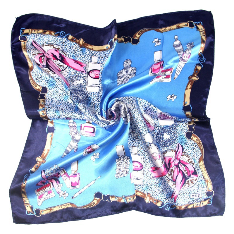 Korean Style New Autumn and Winter Small Silk Scarf Women's Imitation Silk Versatile Professional Small Square Scarf Manufacturer Wholesale Hangzhou Silk Scarf