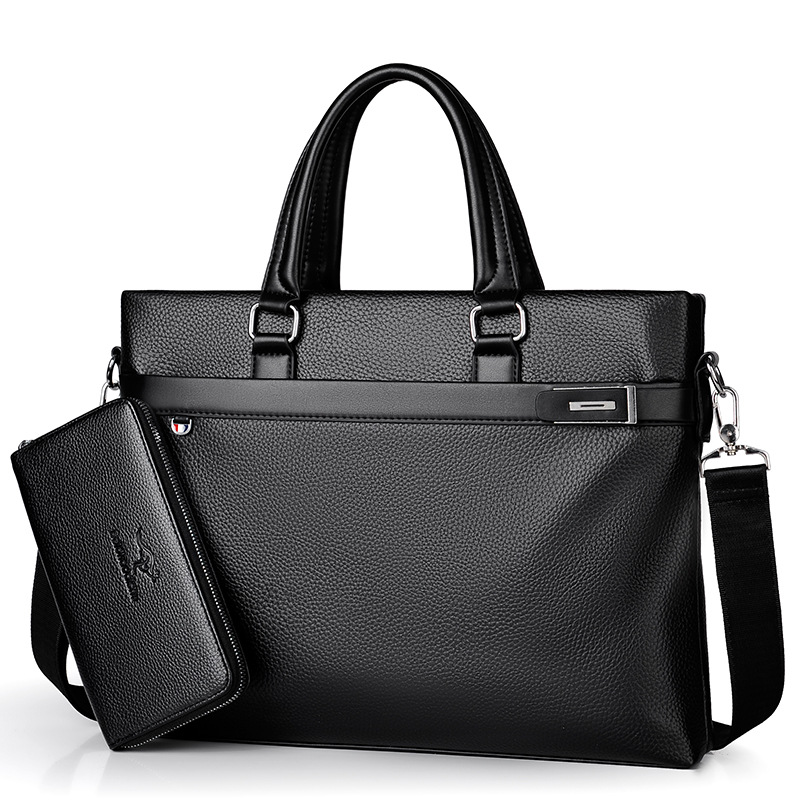 Picture of New men's handbag business official casual bag shoulder diagonal bag leather texture computer bag wholesale tide