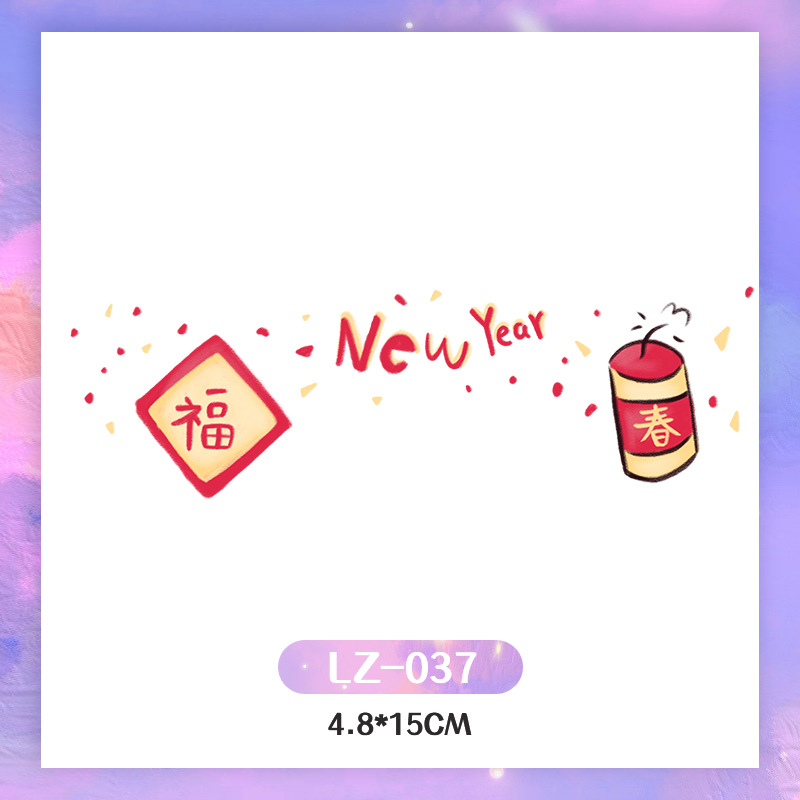 Picture of New Year's Day girl cute face makeup New year new year Creative face stickers love blush cute makeup stickers tattoo stickers
