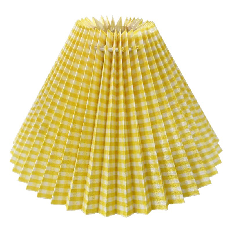 Plaid PVC table lamp pleated lampshade bedside night light ornament fabric lampshade plastic chandelier lampshade wholesale