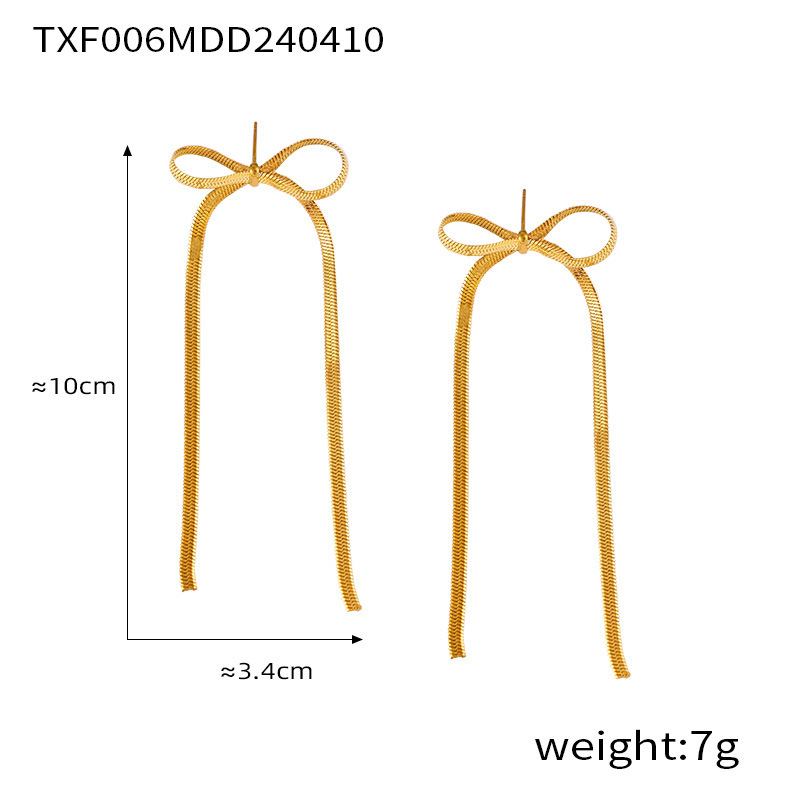 Picture of European and American Cross-border Hot Selling BowEarring Bow Jewelry Niche Metal Ins Style Design Jewelry Set for Women