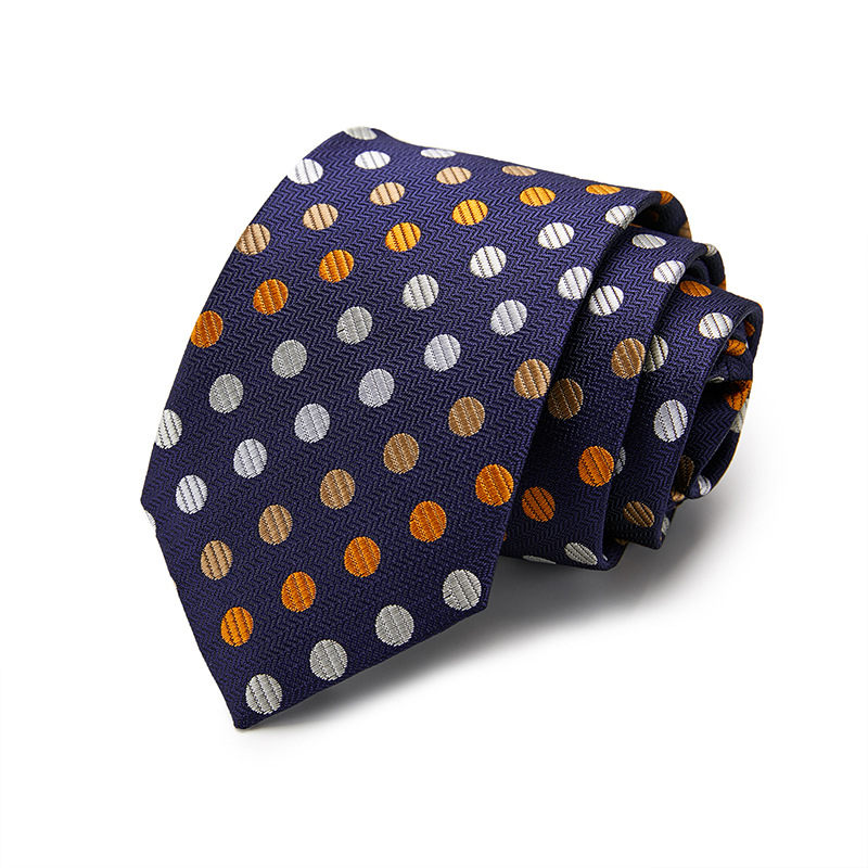Picture of Tie spot tie polyester silk tie manufacturer 8cm business men's formal wear wedding studio tie