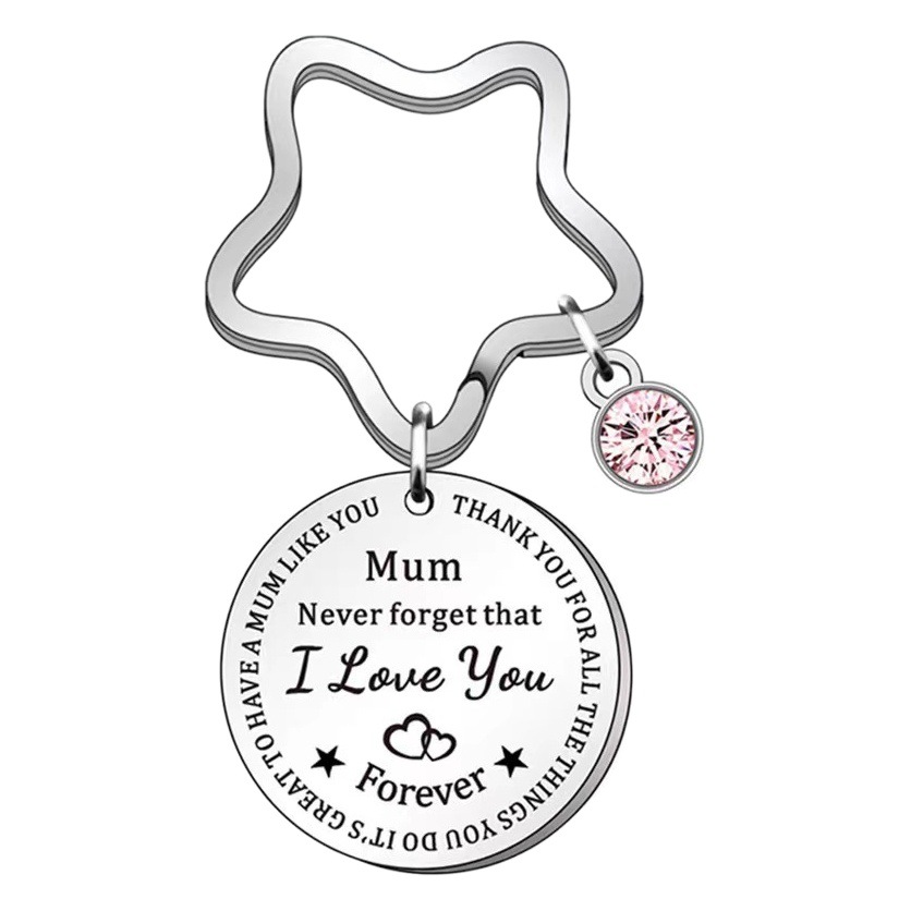 European and American Mother's Day Gift Mum Mother and Son Mother and Daughter Family Key Chain Christmas Birthday Stainless Steel Engraving Gift