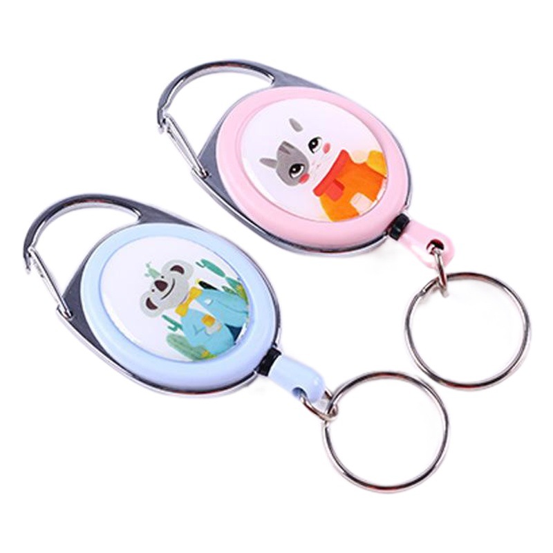 Autumn Rain Cute Six-shaped Hanging Buckle Easy Pull Buckle Student Telescopic Keychain Easy Pull Anti-lost Cable