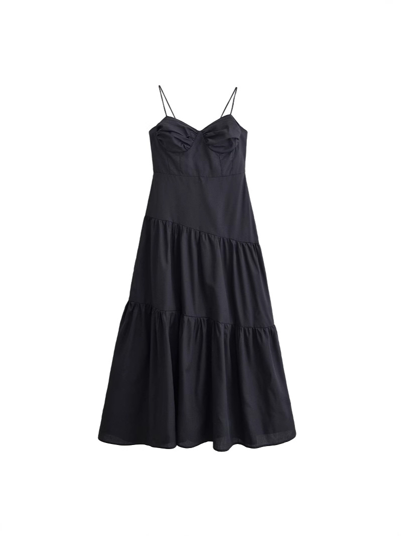 Za European and American Cross-Border 2025 New Spring Women's Clothing Slim-Fitting Shoulder Straps Backless Suspender Bra Style Dress