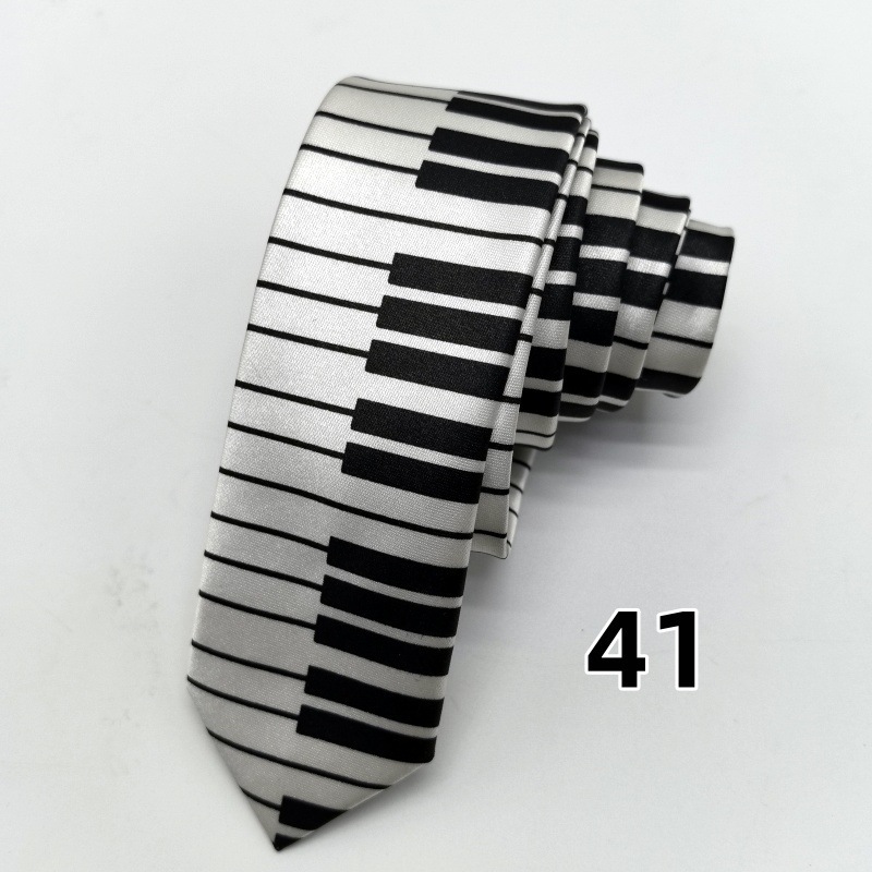Picture of Ultra-narrow 5cm printed tie leopard print hand-tied unisex casual tie
