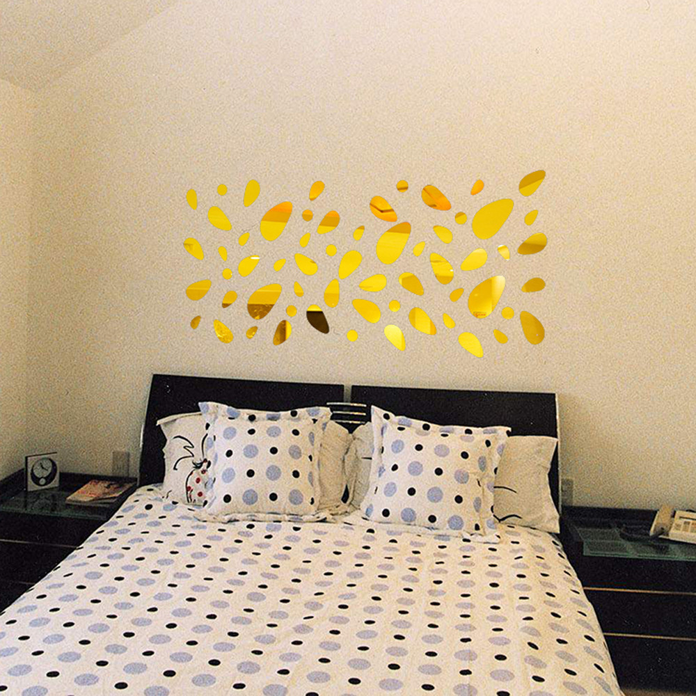 Picture of AliExpress Amazon wish hot sale 3D stereo mirror wall sticker cobblestone wall sticker Oval DIY creative
