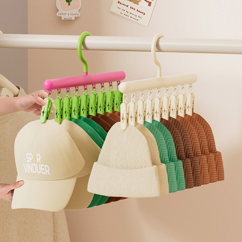 Picture of Household Hanger with Clip High Color Value Seamless Clamp Clothes Hanger Multifunctional One-Fit Plastic Underwear Socks Clip