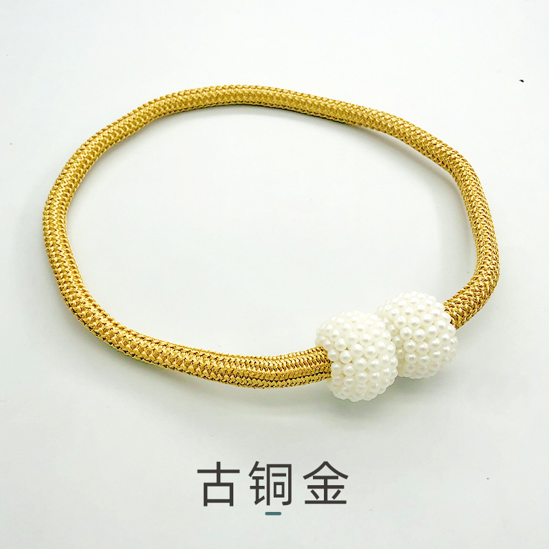 Picture of Cross-border Wholesale Simple High-strength Magnetic Pearl Magnetic Buckle Fabric Storage Lace-up Curtain Magnetic Buckle Curtain Strap