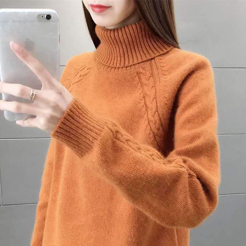 Picture of Lazy Style Turtleneck Women's Sweater Loose Outer Wear 2023 New Autumn and Winter Bottoming Shirt Thickeneded Top