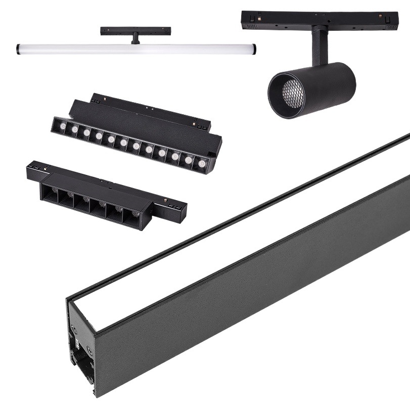 Magnetic Track Light Zhongshan Lamp Household Spotlight Magnetic LightEmbedded Concealed Surface Mounted No Main Light