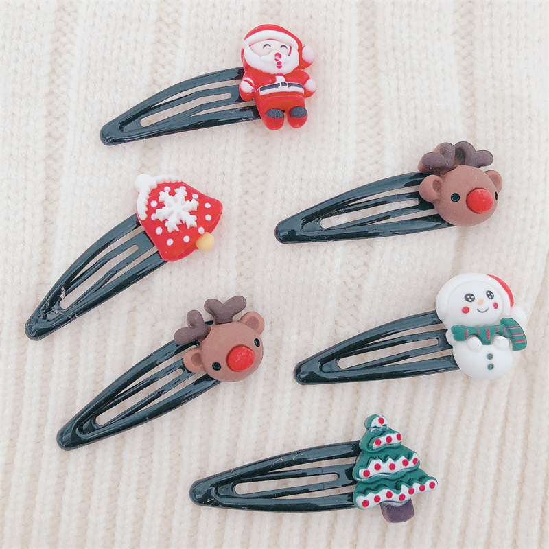 Korean Style Autumn and Winter Cute Santa Claus Children's Hair Clip Sweet Girl Baby Hair Clip Side Clip BB Clip Hair Accessories