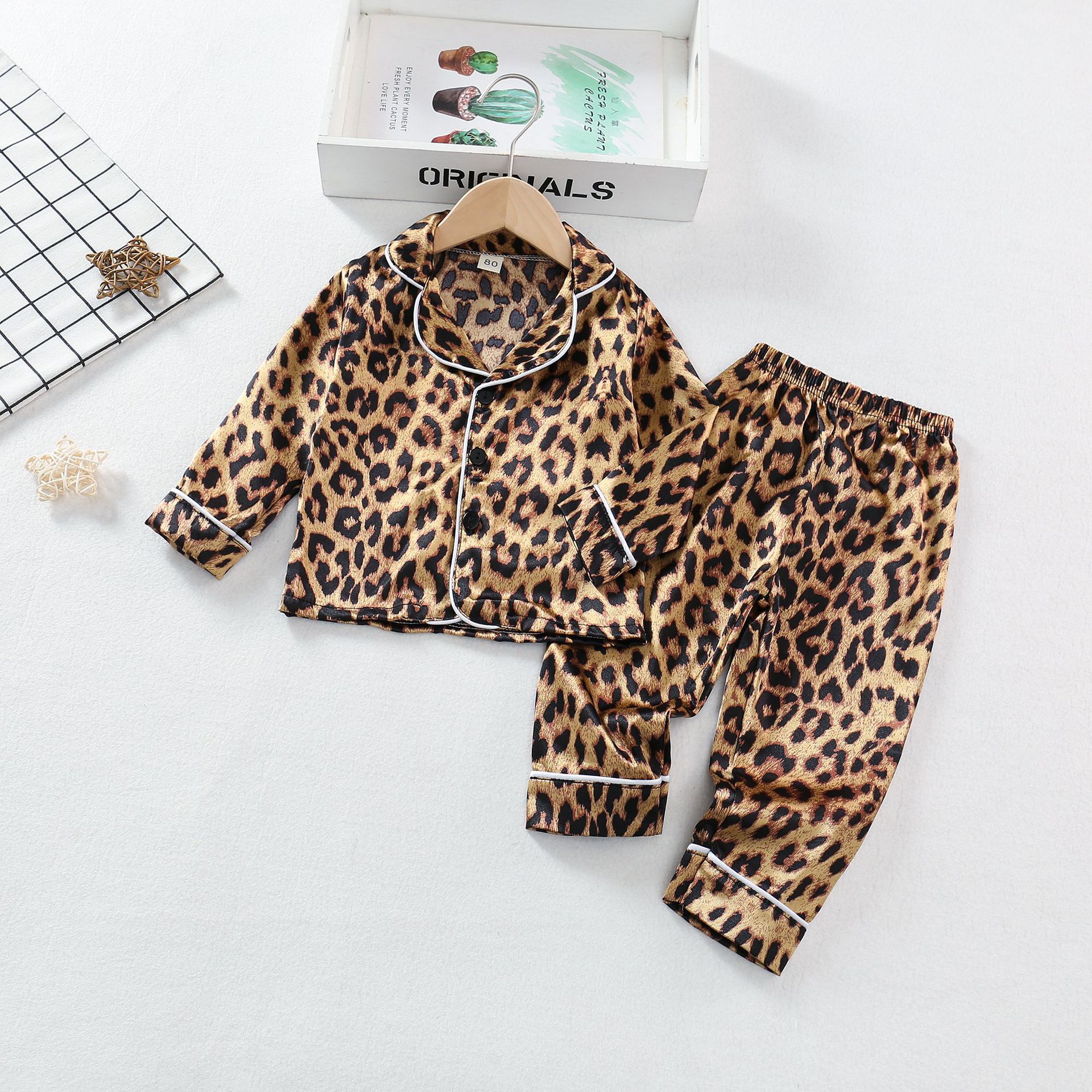 Picture of Children's Wear Foreign Trade Boys and Girls Home Clothes suit Summer New Baby Soft and Comfortable Leopard Print Long Sleeve Trousers suit