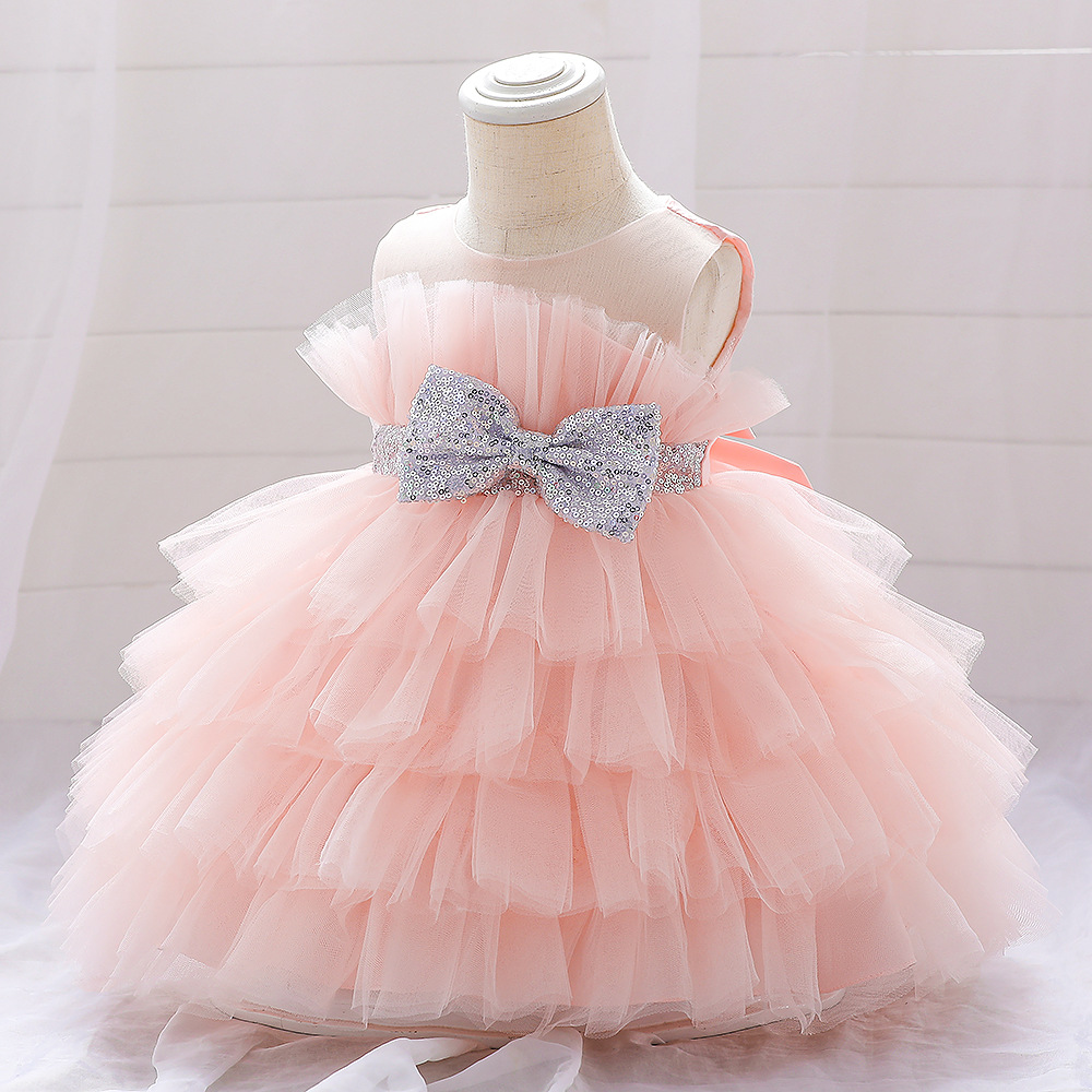 Picture of Cross-border Europe and the United States New Baby Dress Baby One-year-old Puffy Cake Birthday Dress Children's Mesh Princess Dress