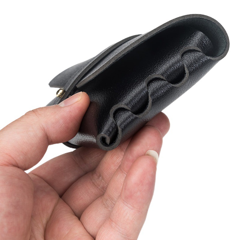 Glasses case black leather glasses case PVC nail buckle soft bag sunglasses case sunglasses case printable LOGO batch