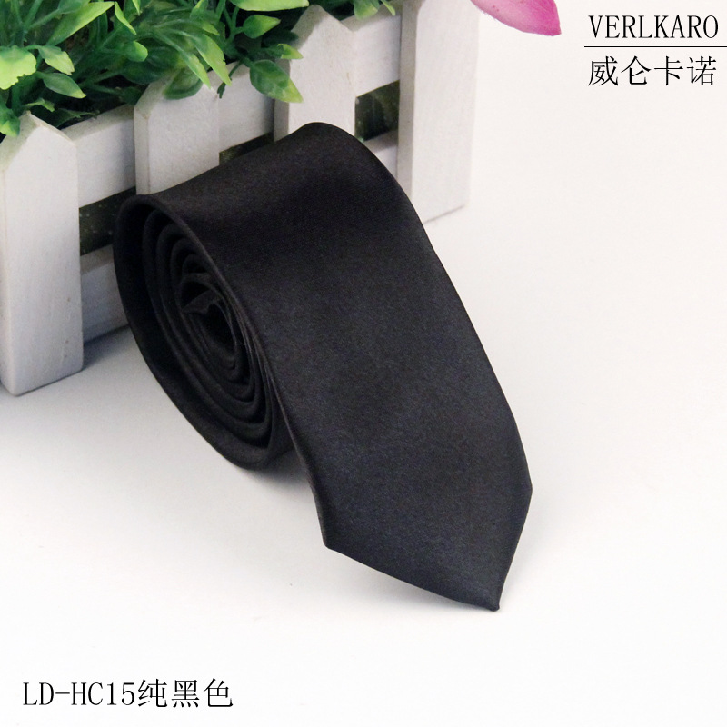 Picture of Leisure students 5cm solid color narrow version ins polyester silk business men's multi-color optional tie manufacturers in stock wholesale