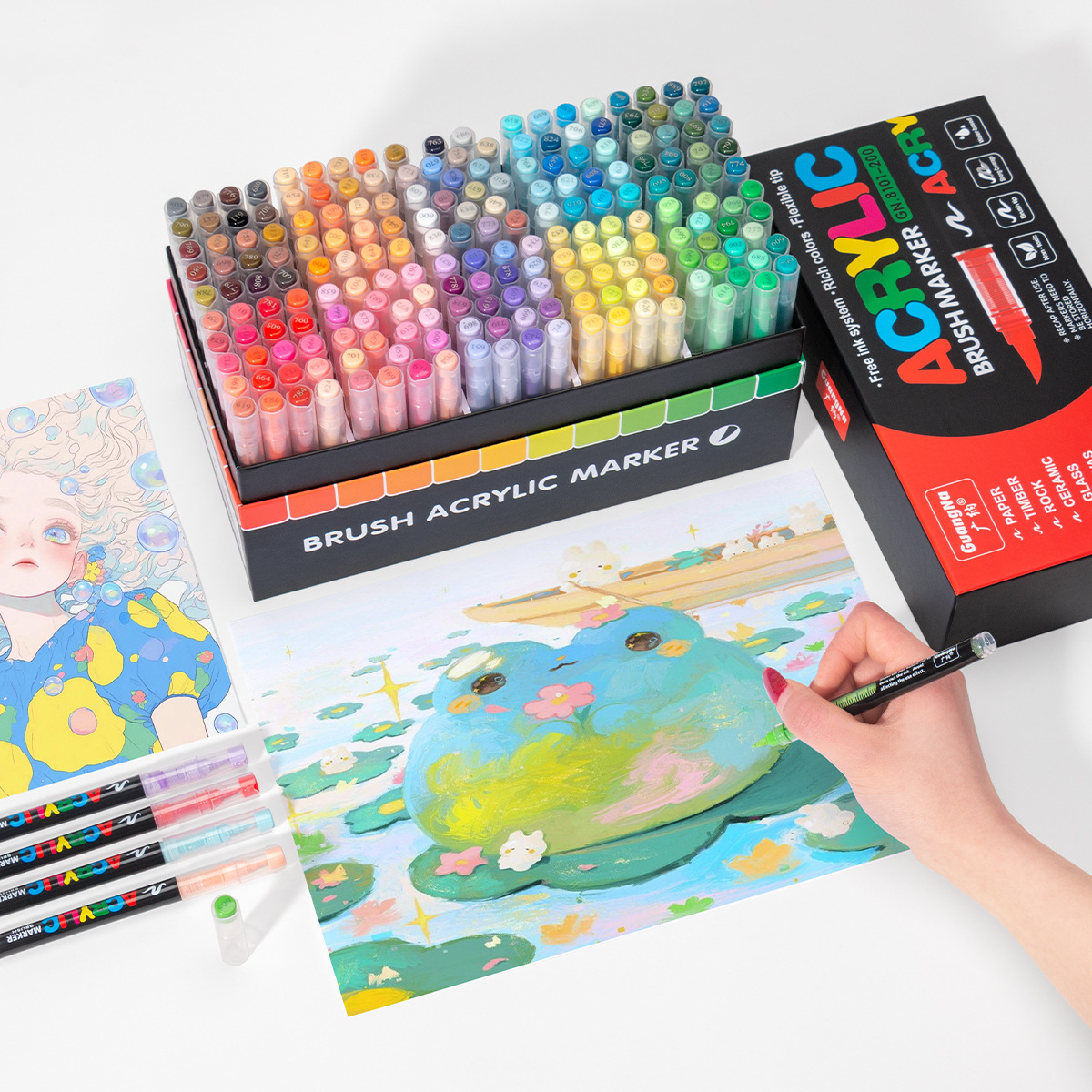 Picture of Guangna 8101 Direct Liquid Acrylic Marker 3 Generation 240 Color Ink Volume Uniform Color Stackable No Odor