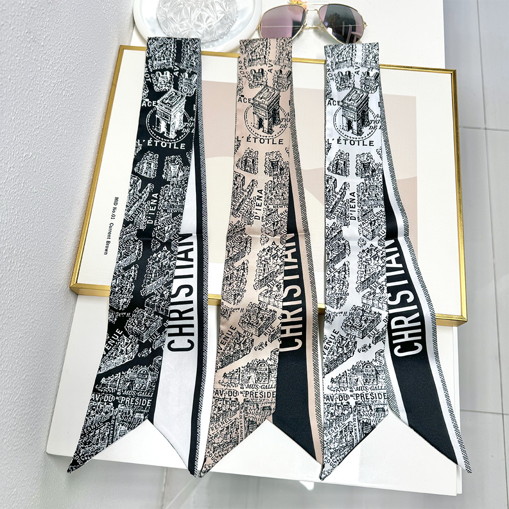 Tarot New Four Seasons All-match Building Women's Wrapping Bag Ribbon Ribbon Small Scarf Scarf Scarf Wholesale