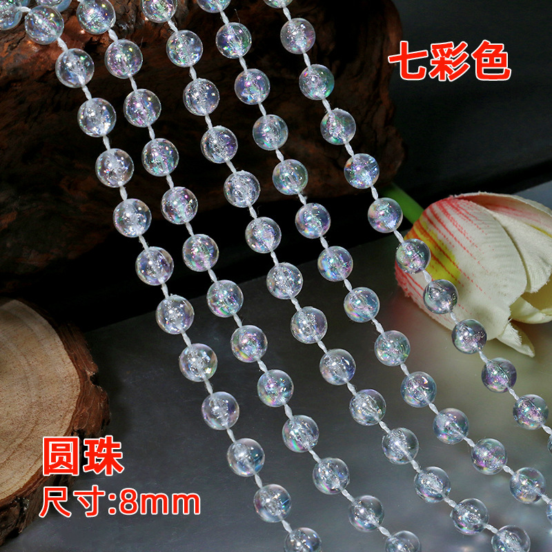 Picture of Acrylic Imitation Crystal Bead Curtain Living Room Decorative Transparent Line Curtain Bead Chain Ceiling Window Curtain Wedding Decoration