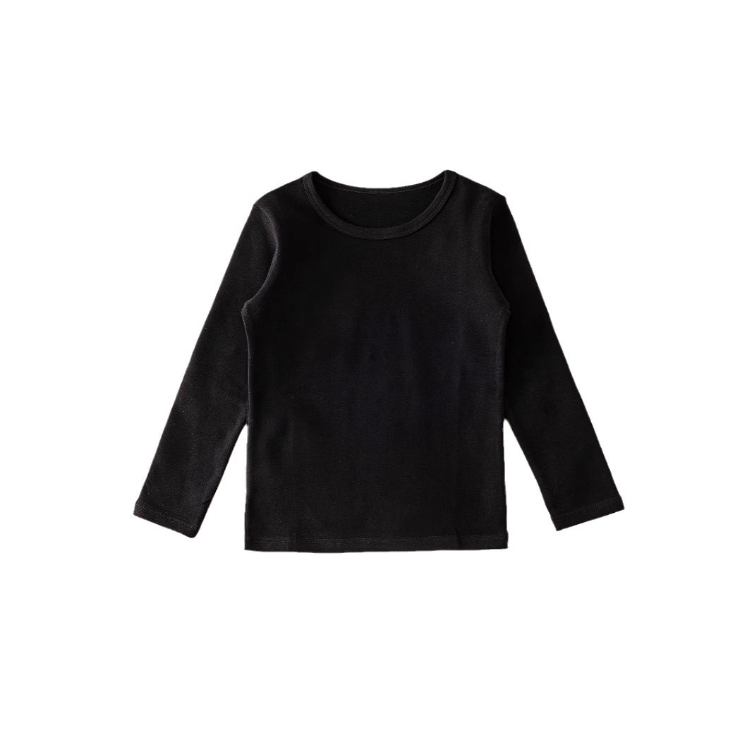 Picture of Children's Light Plate Long Sleeve 100 Cotton 200g Solid Color Children's Wear Base Shirt Blank Top T-Shirt
