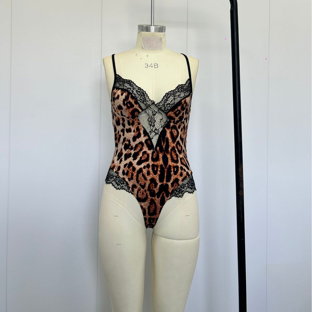 Cross-border Amazon sexy lingerie sexy lace leopard stitching jumpsuit female manufacturers wholesale