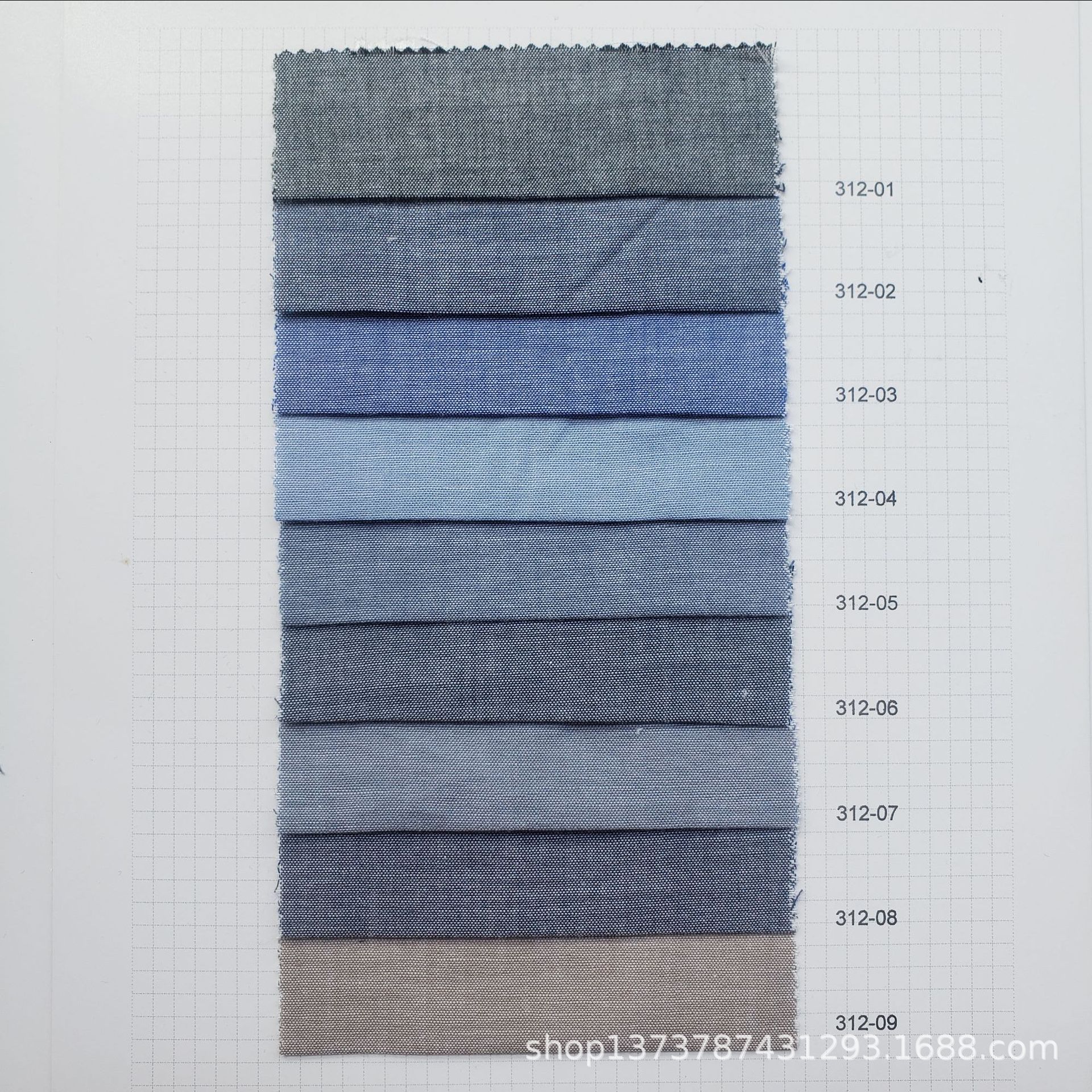 Picture of Ready Supply of 100% Cotton 32 Count Youth Cloth Imitation Denim Style Casual Spring and Summer Shirts Clothing Fabrics Wholesale