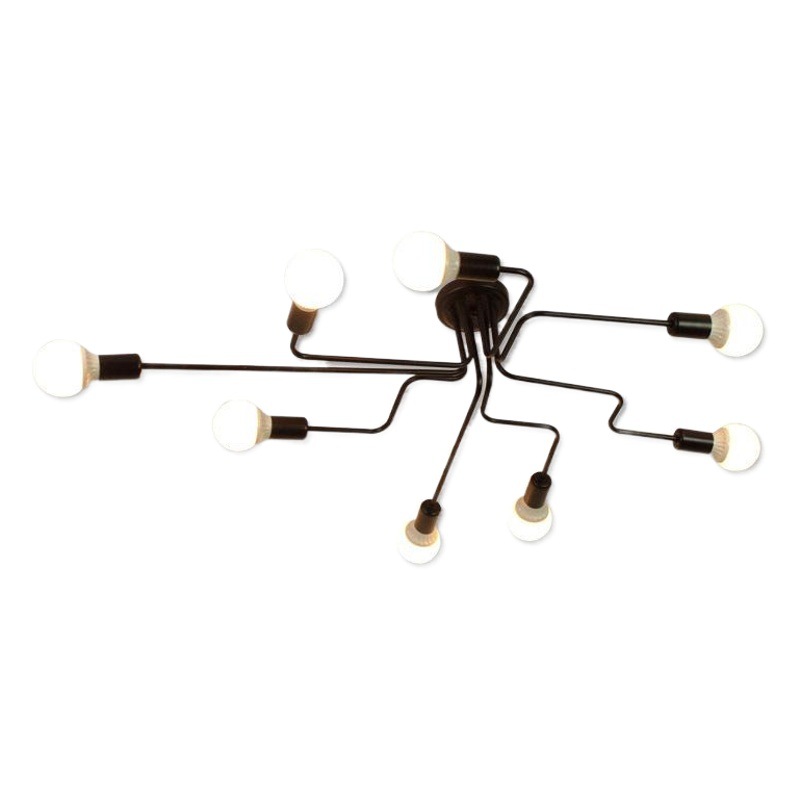 American Style Iron Ceiling Lamp Nordic Creative Multi-head Living Room Lamp Personality Office Bedroom Lamp Retro Spider Lamp