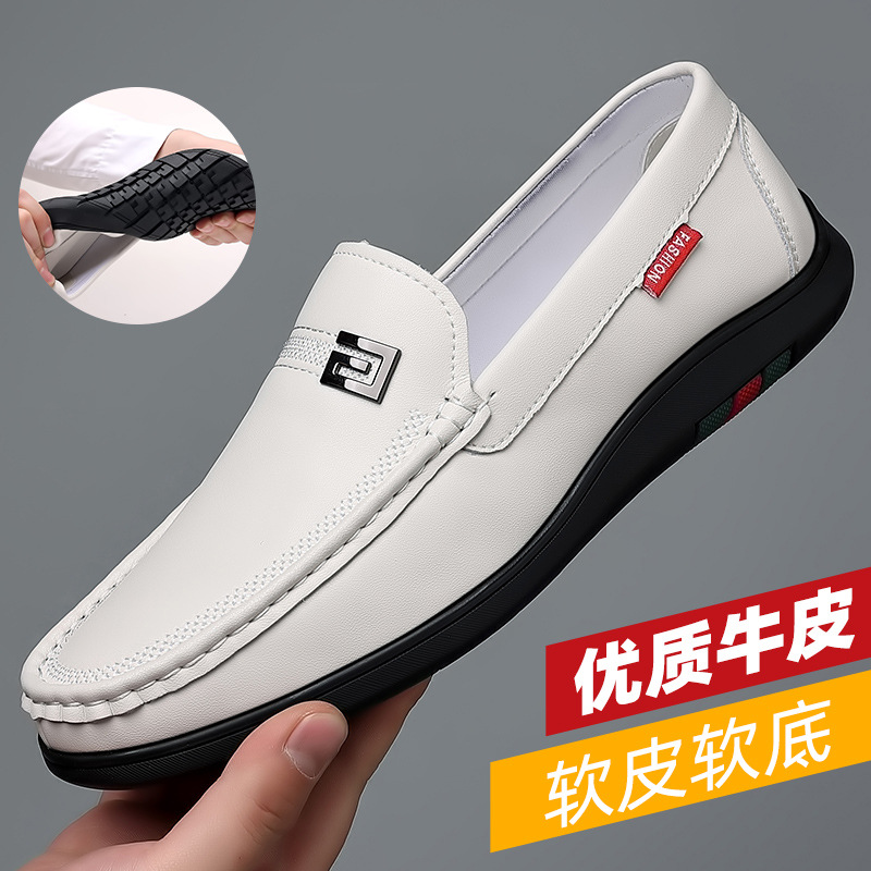 Picture of 2022 Spring and Autumn new men's daily casual leather shoes men's leather breathable soft leather soft bottom driving peas shoes 6016