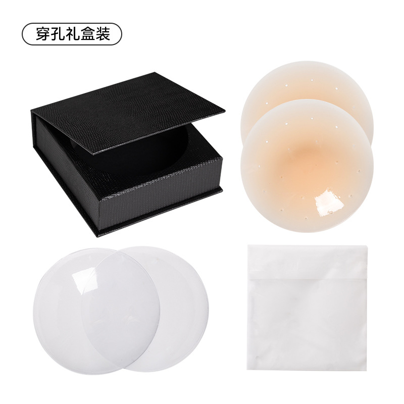 Picture of Cross-Border Ultra-Thin Breathable Solid Silicone Latex Patch Black Technology Glue-Free Self-Adhesive Anti-Bump Summer Invisible Breast Patch Anti-Sweat