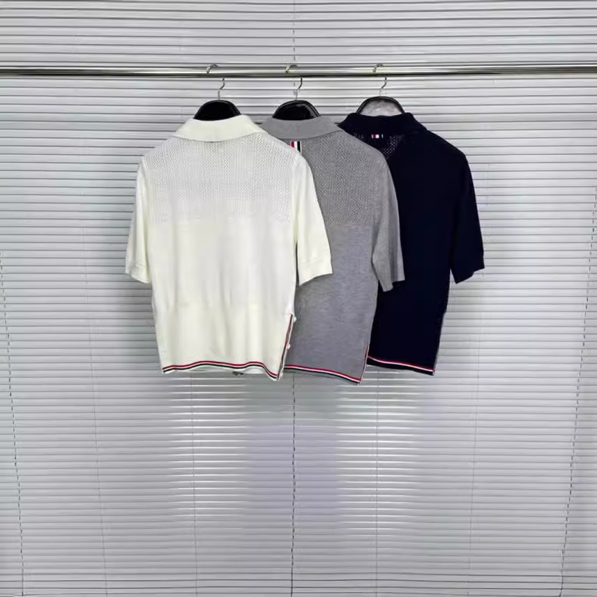 Picture of Factory Direct Tb Tom Summer New Thin Slim Fit Lapel Polo Collar Knitted Age-Reducing Short-Sleeved Top