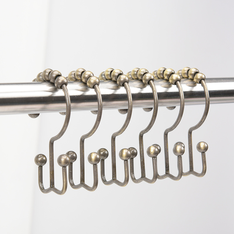 Picture of Cross-border source stainless steel shower curtain double Hook Mountain hook shower curtain hook curtain hook 8 Zhushan double hook