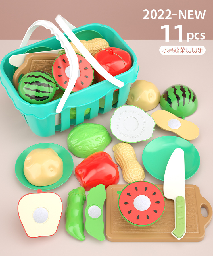 Gongzi Cross-border Children's Fruit-cutting Toys Baby Vegetable-cutting Joy Boys and Girls Play Kitchen Fruit and Vegetable suit
