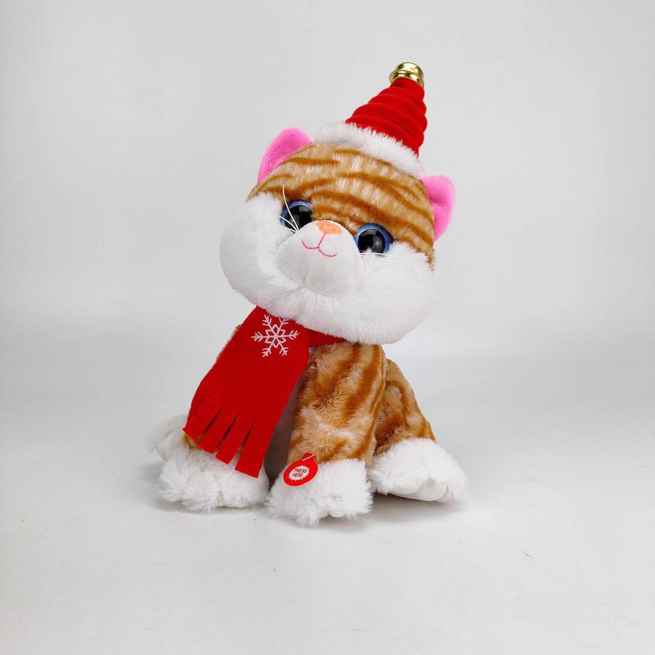 Picture of Christmas electric plush toy gift will sing and dance spin learn to talk Christmas cat dog husky toy