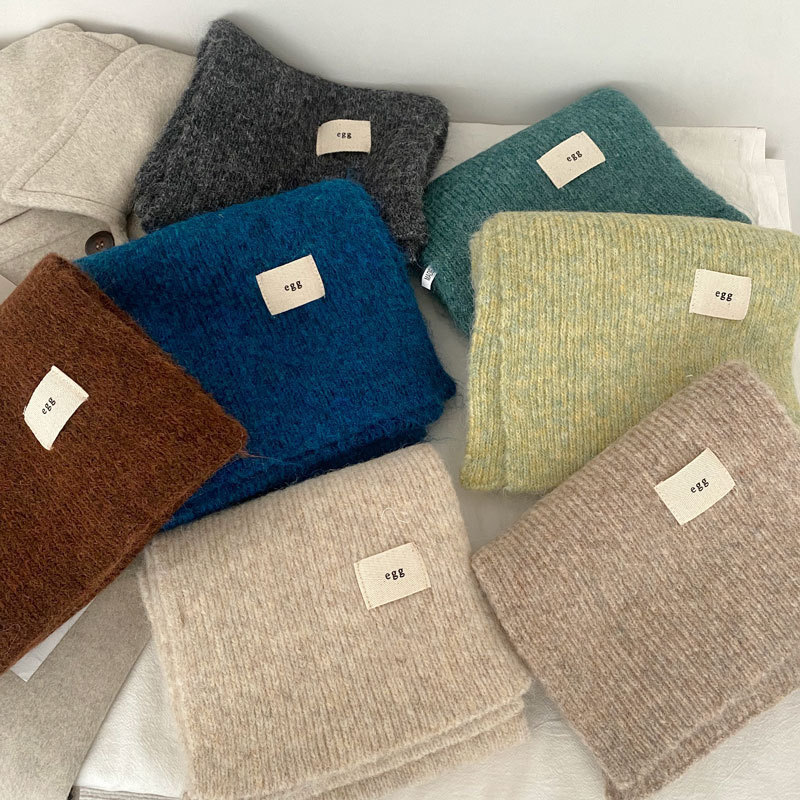With wool ~ new soft waxy egg solid color scarf cashmere scarf winter warm South Korea temperament lovers