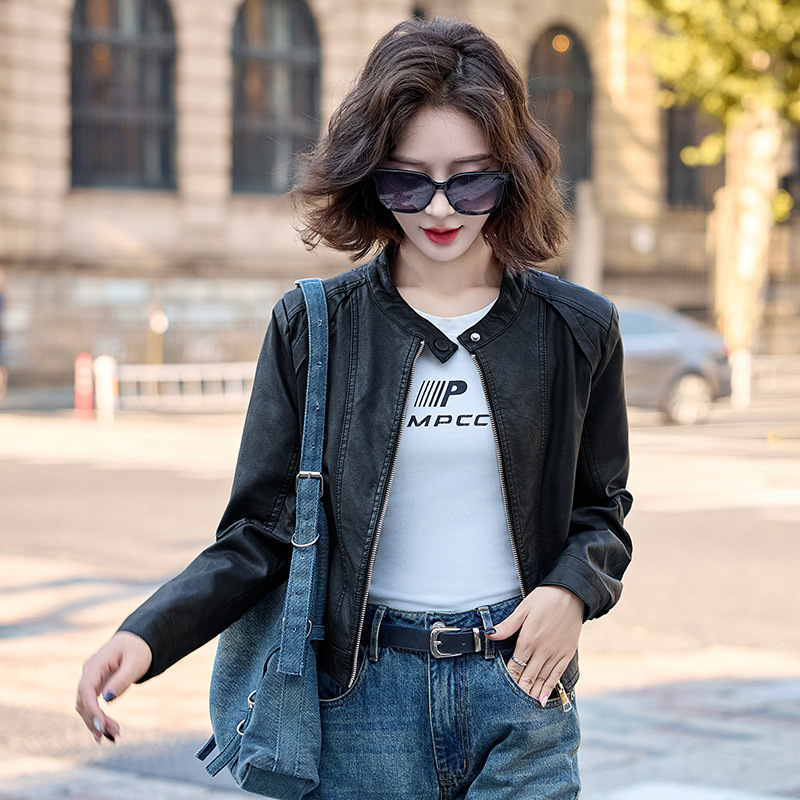 Picture of Fashion Small Leather Jacket Women's Spring and Autumn 2024 New Slim Look Super Good-looking Small Short Leather Jacket Top