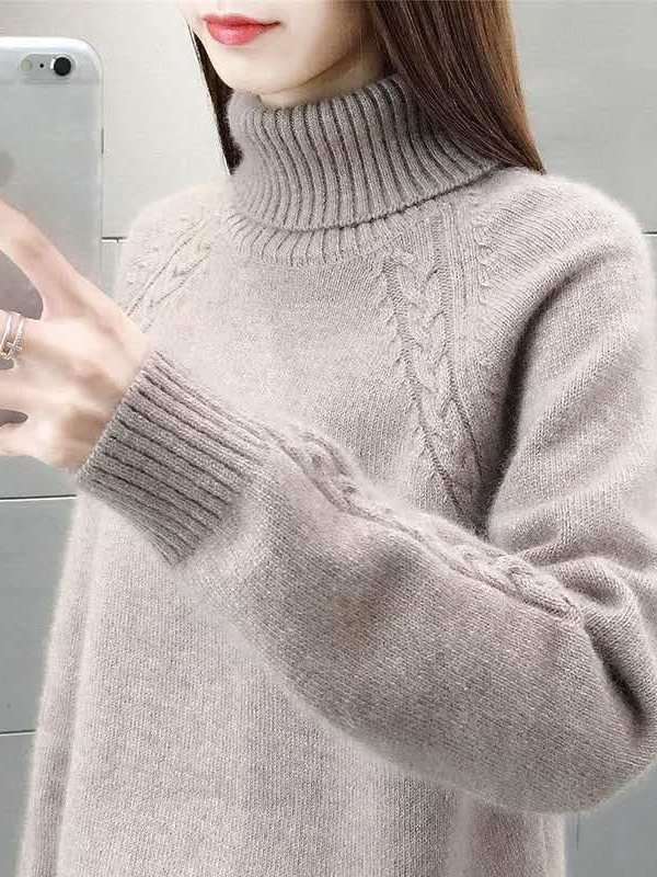Picture of Lazy Style Turtleneck Women's Sweater Loose Outer Wear 2023 New Autumn and Winter Bottoming Shirt Thickeneded Top