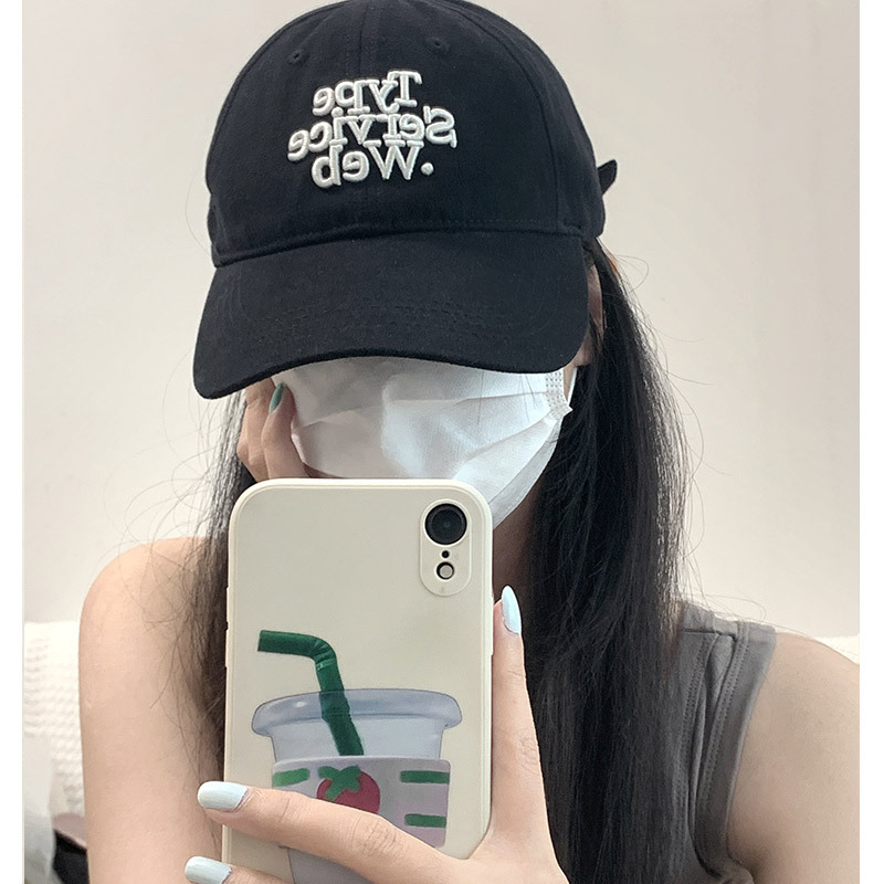 Summer New Black English Embroidered Baseball Hat for Men, Versatile British Style Couple Peaked Cap for Women, Retro Style