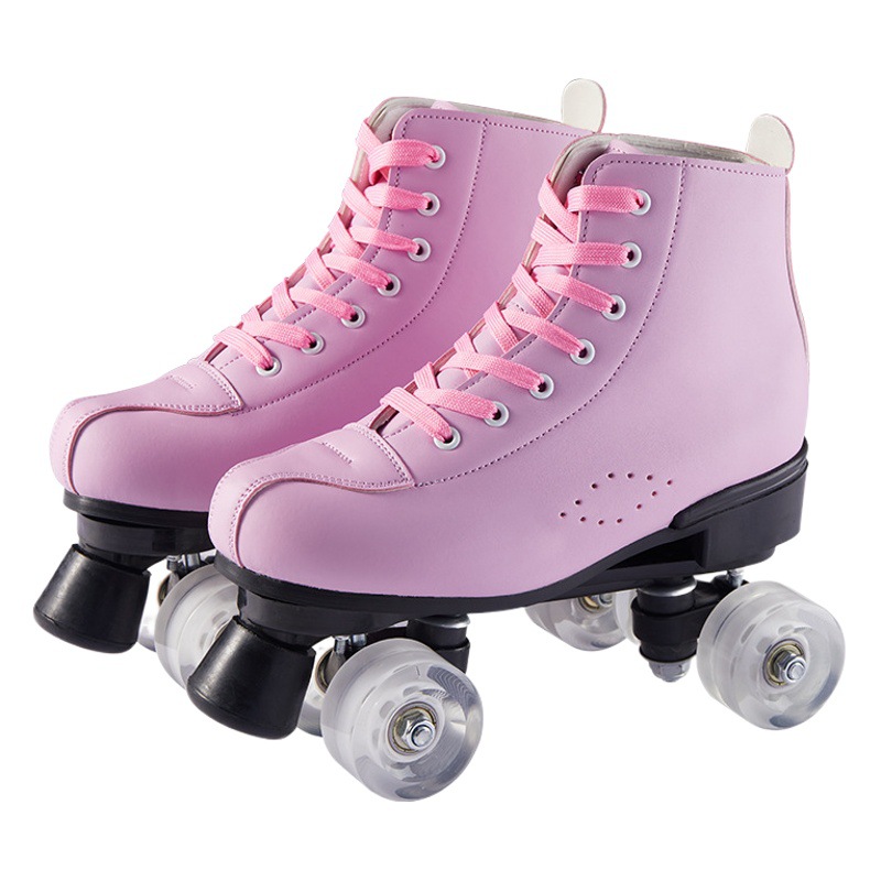 Double-row skates cross-border white roller skates men's and women's roller skates four-wheel skates flash shoes adult manufacturers batch