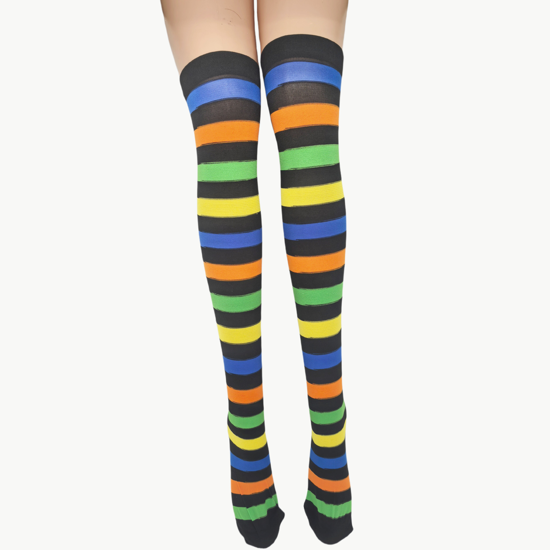 Picture of Halloween Christmas Striped Stockings Party Costume Accessories Over-the-Knee Stockings Striped Pantyhose