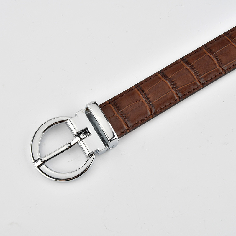 In-Stock Korean-Style Women's Genuine Leather Crocodile Pattern Belt for Business Casual Formal Wear with Dress Pants Casual Wear Pants