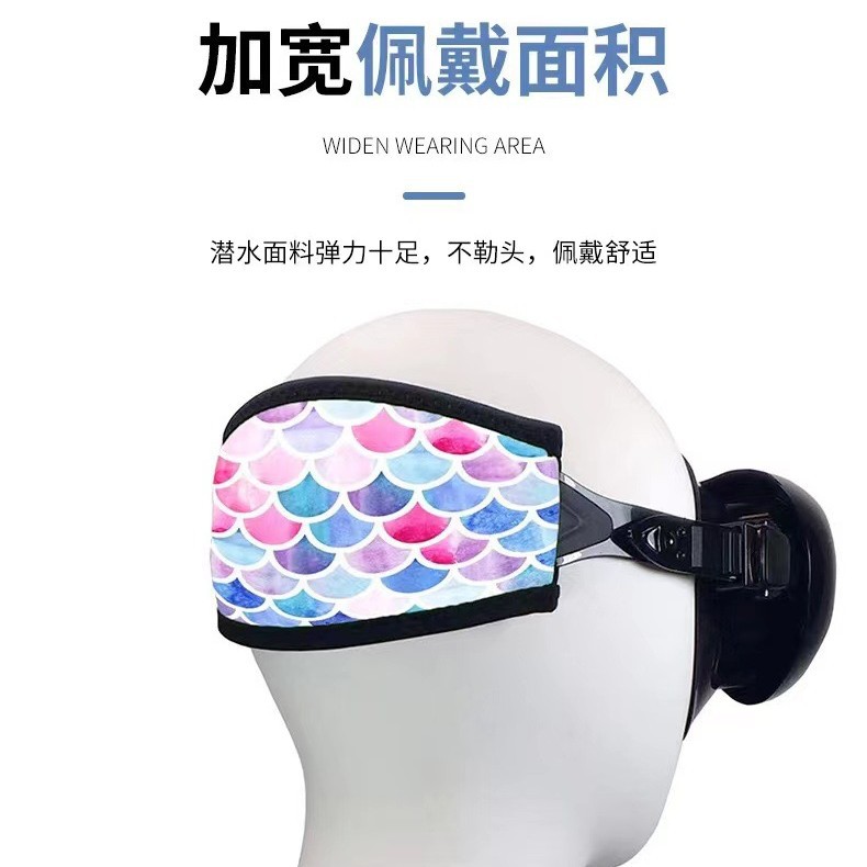 Picture of in stock multi-figure diving goggles gasket hair conditioner double-layer snorkeling mirror with anti-wrapping knot hook and loop closure