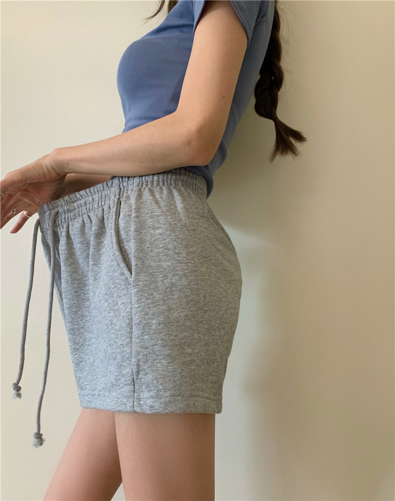 Picture of Loose casual sports pants ladies summer high waist slim straight pants 2022 new students wide leg short pants