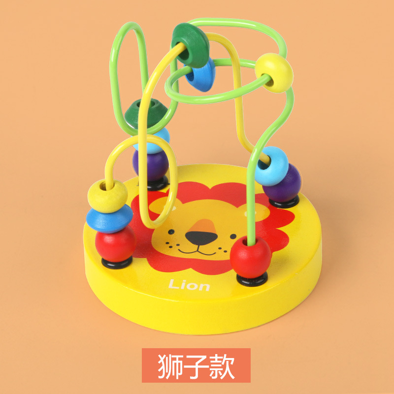 Picture of Wooden Mini Cartoon Small Beaded Beads Kindergarten Baby Baby Children Color Cognitive Intelligence Early Education Toys