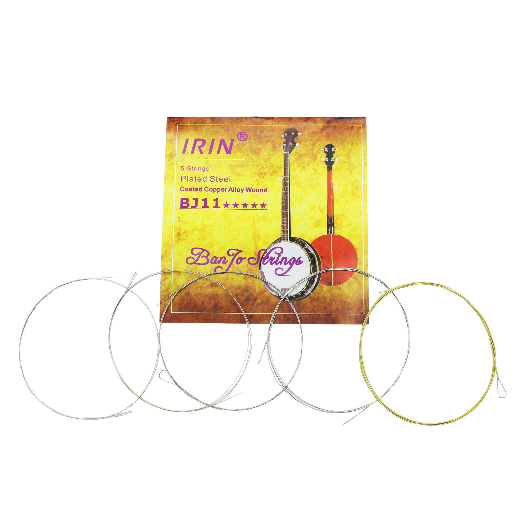 Picture of IRIN five string banjo strings BJ11 banjo strings high quality plated light string coated copper alloy strings wholesale