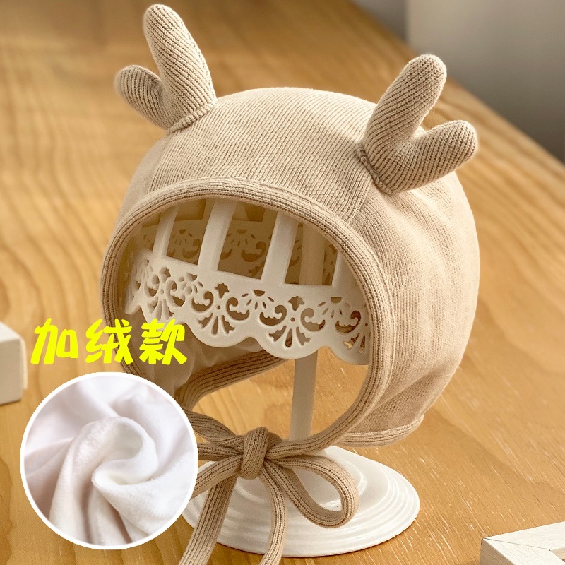 Picture of Baby Hat Spring and Autumn Baby Cute Super Cute Autumn and Winter Baby Ear Protection Newborn Female Baby Fetal Hat Boy