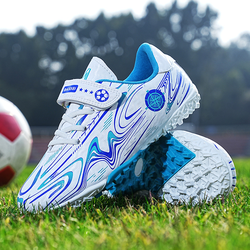 Cross-border children's outdoor primary and secondary school students broken nails and spikes training football boots youth campus Velcro sneakers